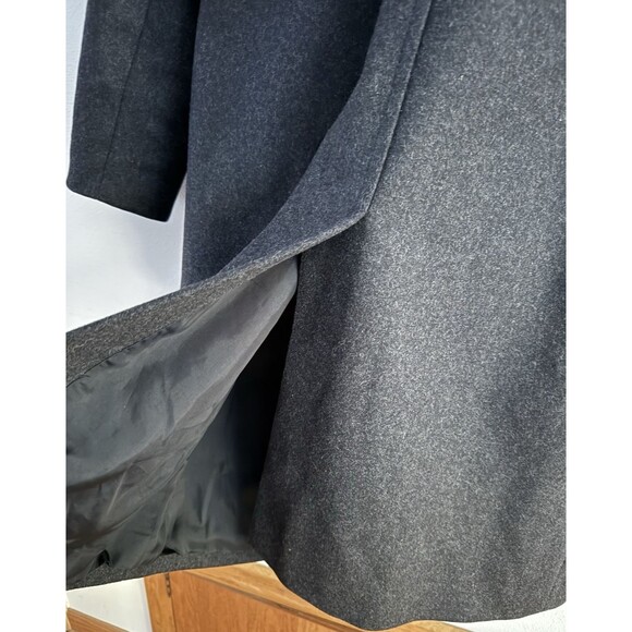 J Crew Wool Blend Trench Coat Jacket Women Size L Heather Gray Zip Front Pockets - Picture 11 of 12